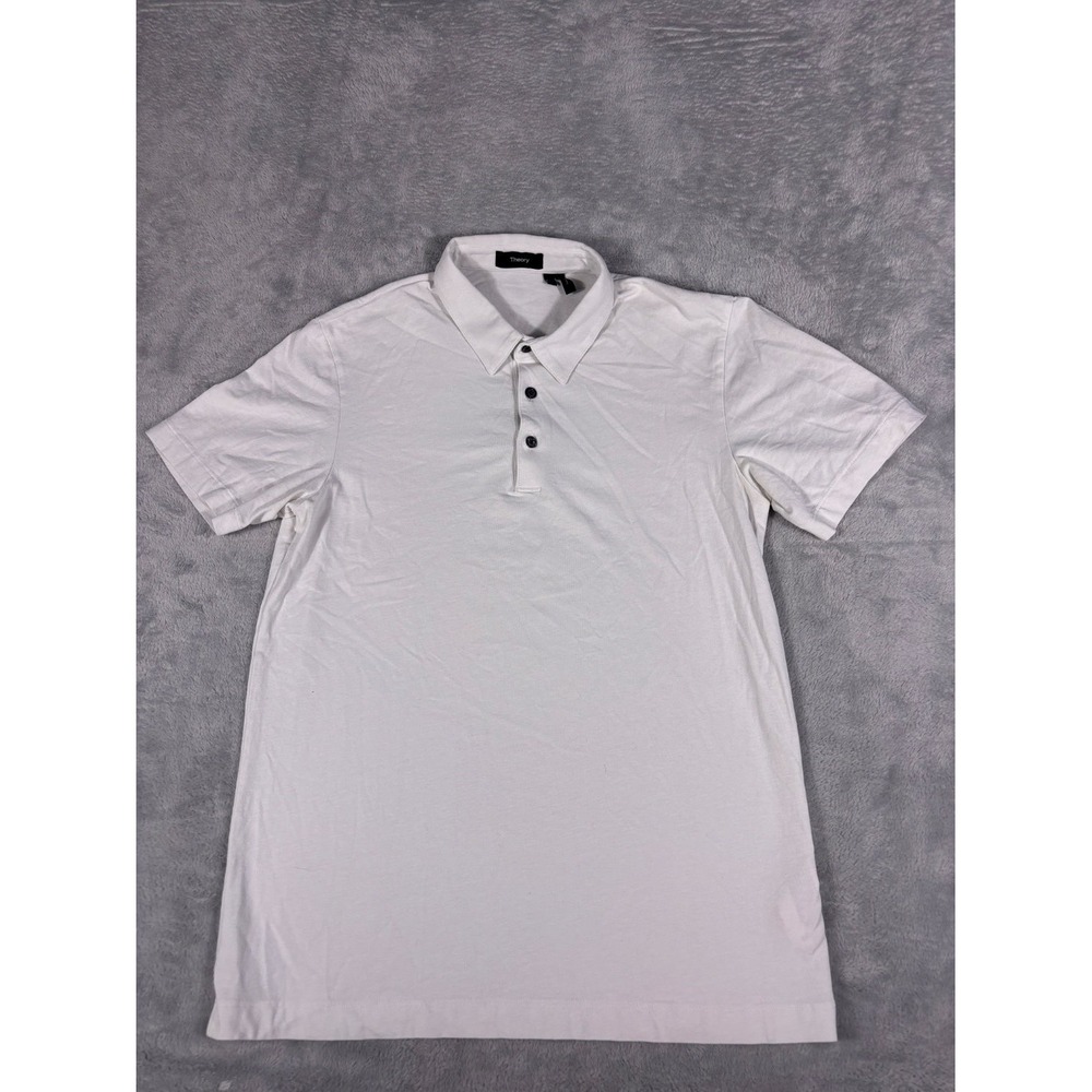 Theory Polo Mens S White Short Sleeve Sleeves Performance